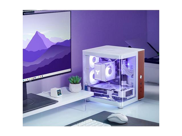 JONSBO TK-0 Separated Cabinet ITX Case Mini Tower,270° Dual-Curved Glass, Al/Solid Walnut Wood, Compact Desktop Case SP GPU 230mm,Separate Air...