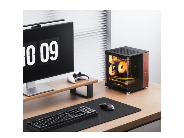 JONSBO TK-0 Separated Cabinet ITX Case Mini Tower,270° Dual-Curved Glass, Al/Solid Walnut Wood, Compact Desktop Case SP GPU 230mm,Separate Air...