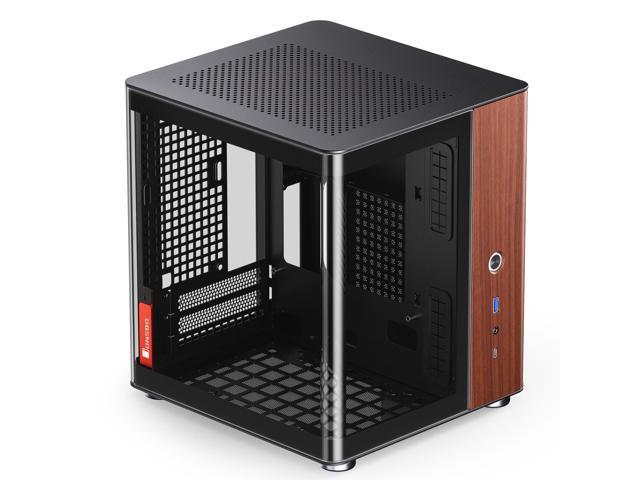 JONSBO TK-0 Separated Cabinet ITX Case Mini Tower,270° Dual-Curved Glass, Al/Solid Walnut Wood, Compact Desktop Case SP GPU 230mm,Separate Air...