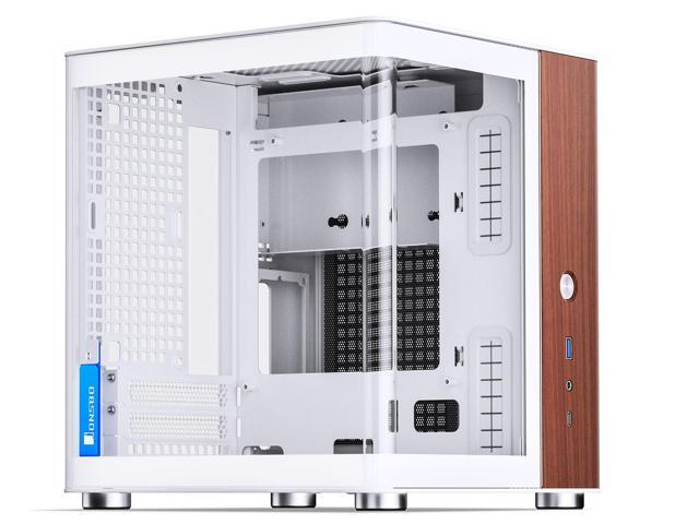 JONSBO TK-0 Separated Cabinet ITX Case Mini Tower,270° Dual-Curved Glass, Al/Solid Walnut Wood, Compact Desktop Case SP GPU 230mm,Separate Air...