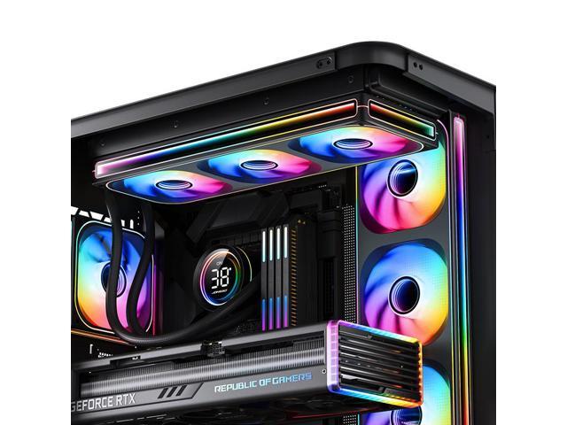 JONSBO ZB-360BR (Reversed) PC Case Fan, Silent Computer Fan with Axis & 4-Sides Infinity Mirror, All-IN-One, Single Frame Unit with 3x120mm ARGB...