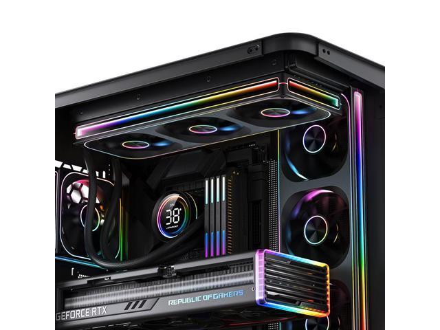 JONSBO ZA-360B PC Case Fan, All-IN-One Single Frame Unit with 3x120mm ARGB Fans 4 Pin PWM,3Pin ARGB, Silent Computer Fan with 4-Sides Infinity...