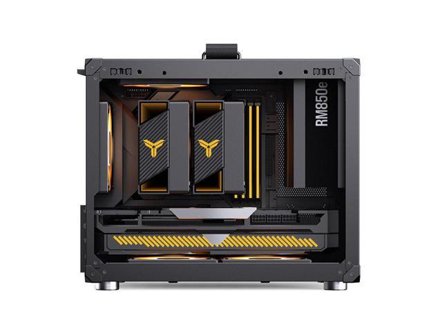 JONSBO C6 MAX BLACK Micro ATX PC Case,Handled Mesh Chassis,1-Side Penetration, Simple Compact Desktop computer case, ATX Power Bite (L220mm...