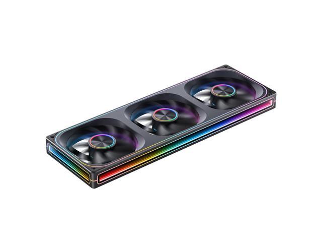 JONSBO ZA-360B PC Case Fan, All-IN-One Single Frame Unit with 3x120mm ARGB Fans 4 Pin PWM,3Pin ARGB, Silent Computer Fan with 4-Sides Infinity...