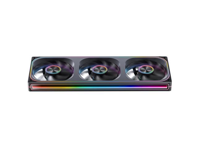 JONSBO ZA-360B PC Case Fan, All-IN-One Single Frame Unit with 3x120mm ARGB Fans 4 Pin PWM,3Pin ARGB, Silent Computer Fan with 4-Sides Infinity...