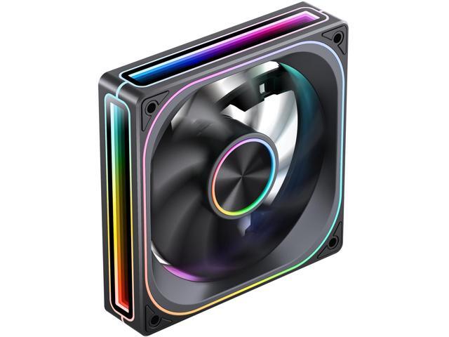 JONSBO ZA-120BR(Reversed) PC Case Fan, Silent Computer Fan with 4-Sides Infinity Mirror Fan 2400RPM, 3Pin ARGB, 4Pin PWM Integrated M & F Head...