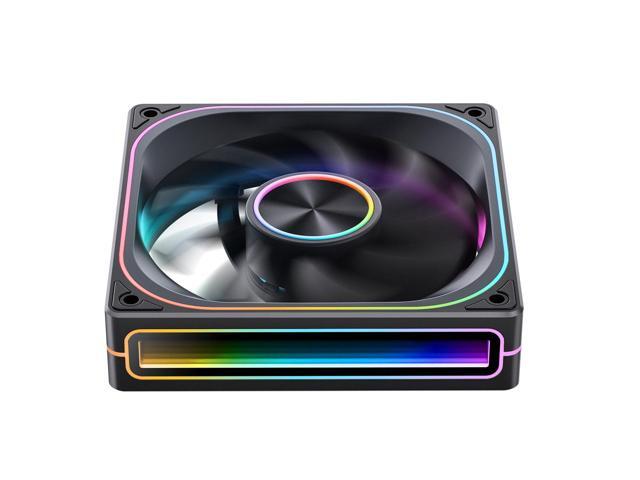 JONSBO ZA-120BR(Reversed) PC Case Fan, Silent Computer Fan with 4-Sides Infinity Mirror Fan 2400RPM, 3Pin ARGB, 4Pin PWM Integrated M & F Head...