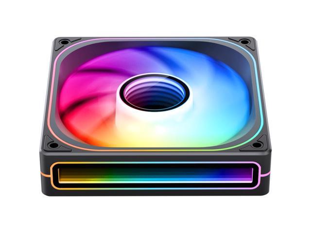 JONSBO ZB-120BR (Reversed) PC Case Fan, Silent Computer Fan with Axis & 4-Sides Infinity Mirror Fan 2400RPM,3Pin ARGB, 4Pin PWM Integrated M & F...