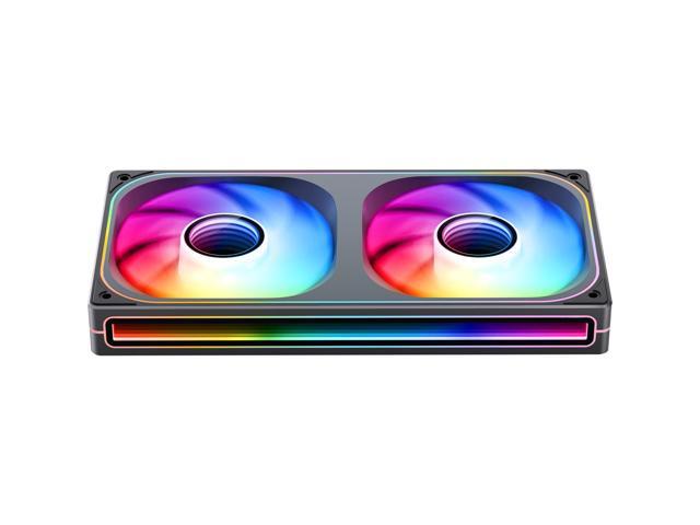 JONSBO ZB-240BR (Reversed ) PC Case Fan, Silent Computer Fan with Axis & 4-Sides Infinity Mirror, All-IN-One, Single Frame Unit with 2x120mm ARGB...