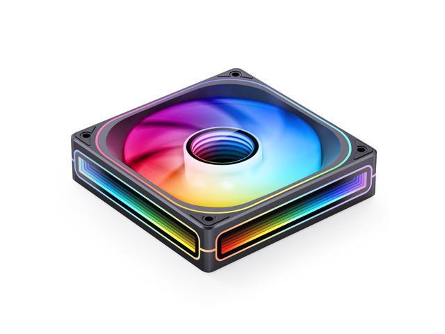JONSBO ZB-120B PC Case Fan, Silent Computer Fan with Axis & 4-Sides Infinity Mirror Fan 2400RPM,3Pin ARGB, 4Pin PWM Integrated M & F head,3Pin ARGB,...