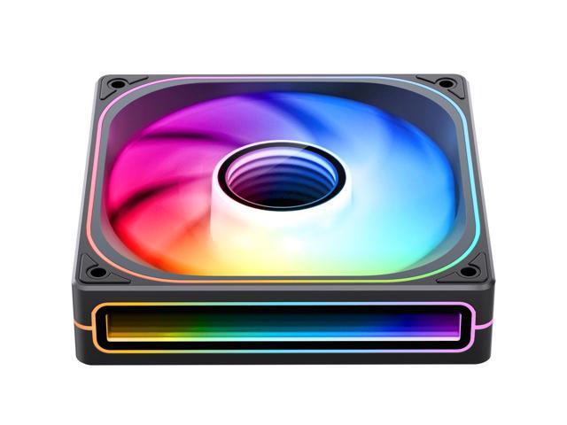 JONSBO ZB-120B PC Case Fan, Silent Computer Fan with Axis & 4-Sides Infinity Mirror Fan 2400RPM,3Pin ARGB, 4Pin PWM Integrated M & F head,3Pin ARGB,...