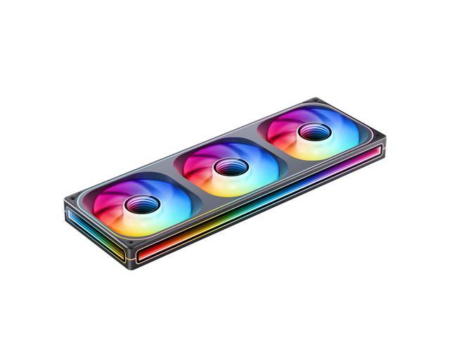 JONSBO ZB-360B PC Case Fan, Silent Computer Fan with Axis & 4-Sides Infinity Mirror, All-IN-One, Single Frame Unit with 3x120mm ARGB Fans, 4 Pin...