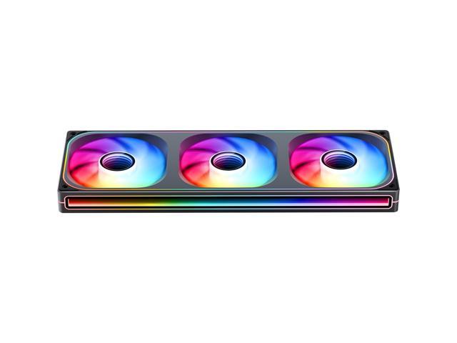 JONSBO ZB-360BR (Reversed) PC Case Fan, Silent Computer Fan with Axis & 4-Sides Infinity Mirror, All-IN-One, Single Frame Unit with 3x120mm ARGB...