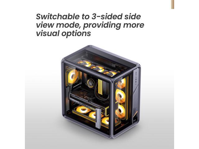 JONSBO BO400 ATX Computer Case, Aluminum Frame, SP Back-Connect MB,High Comp PC Case,SP GPU 435mm/PSU 200mm/AIO360x3,3 Sided View,Top Front...