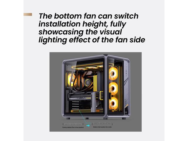 JONSBO BO400 ATX Computer Case, Aluminum Frame, SP Back-Connect MB,High Comp PC Case,SP GPU 435mm/PSU 200mm/AIO360x3,3 Sided View,Top Front...