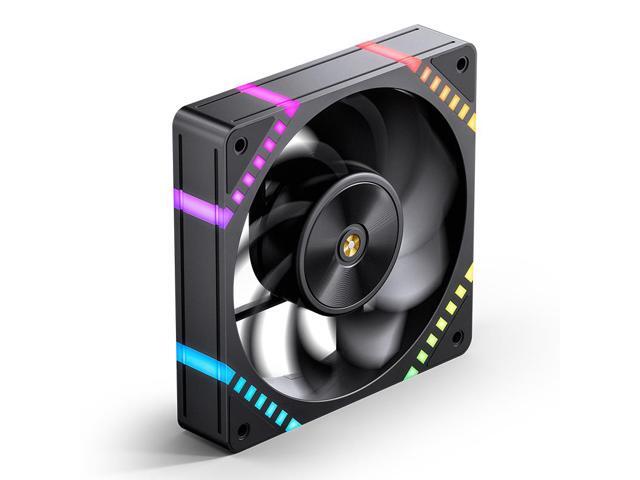 JONSBO HF2-120BR 120 mm High Performance PC Fan, 12cm Reversed Case Fan FDB Bearing, ARGB lighting,9 Fan Blades, 5-year Warranty, Black