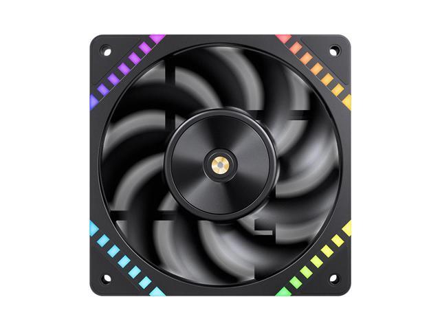 JONSBO HF2-120BR 120 mm High Performance PC Fan, 12cm Reversed Case Fan FDB Bearing, ARGB lighting,9 Fan Blades, 5-year Warranty, Black