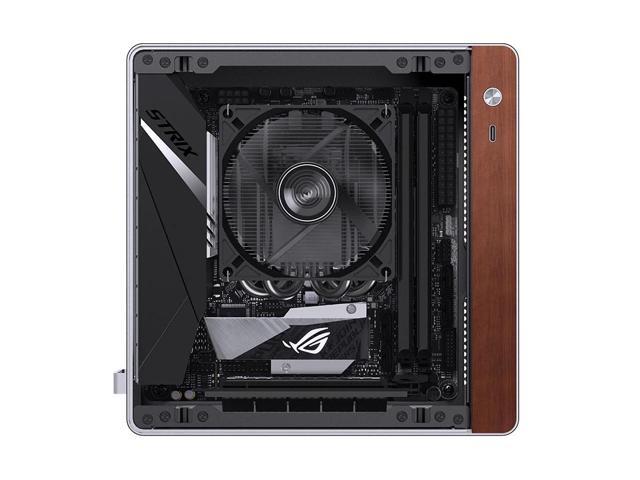 JONSBO NV10 SILVER MINI ITX PC Case, Aluminum Alloy with Walnut Trim Desktop Case, Compatible with 1U Flex PSU, low-Profile GPU,Compact &Portable...