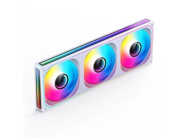 JONSBO ZB-360W (Regular) PC Case Fan, Silent Computer Fan with Axis & 4-Sides Infinity Mirror, All-IN-One, Single Frame Unit with 3x120mm ARGB...
