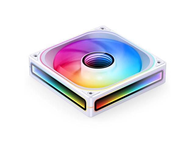 JONSBO ZB-120WR (Reversed)PC Case Fan, Silent Computer Fan with Axis & 4-Sides Infinity Mirror Fan 1800RPM,3Pin ARGB, 4Pin PWM Integrated M & F...