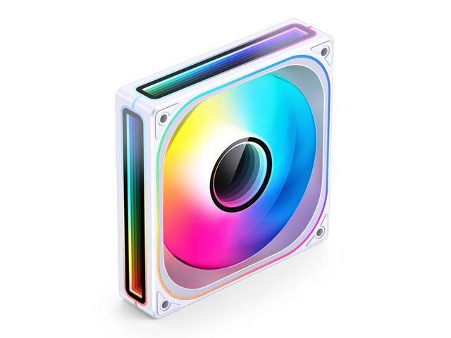 JONSBO ZB-120W PC Case Fan, Silent Computer Fan with Axis & 4-Sides Infinity Mirror Fan 2400RPM,3Pin ARGB, 4Pin PWM Integrated M & F head,3Pin ARGB,...
