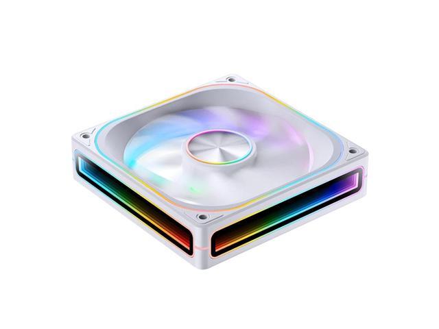JONSBO ZA-120WR PC Case Fan, Silent Computer Fan with 4-Sides Infinity Mirror Fan 1800RPM, 3Pin ARGB, 4Pin PWM Integrated M & F Head,Aluminum...