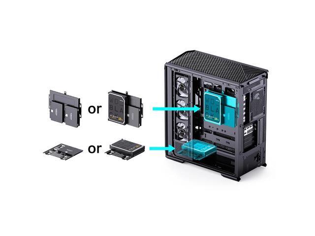 JONSBO D400 BLACK ATX PC Case, Supports ATX / M-ATX / ITX MB, Golden-Ratio 3D Shape Design, Integrated Cured Tempered Glass, Desktop Case,SP...