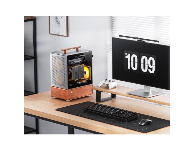 JONSBO T7 Micro ATX PC Case, Aluminum Chassis, with Multifunctional Handle, Solid Wood Veneer Desktop Computer Case, MB:MicroATX/ITX,GPU 280mm,PSU...