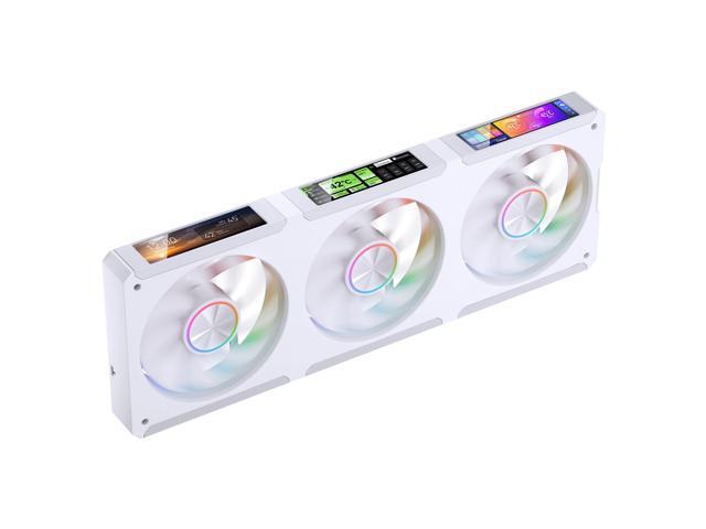 JONSBO ZC-360W 3.38'x3 Screen PC Fan,3 Magnetic 3.38 LCD Screen Control Software,Integrated Link Fan,Customize Display Patterns,Data,Video Upload...