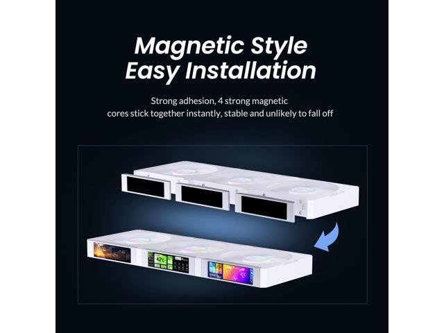 JONSBO ZC-360W 3.38'x3 Screen PC Fan,3 Magnetic 3.38 LCD Screen Control Software,Integrated Link Fan,Customize Display Patterns,Data,Video Upload...