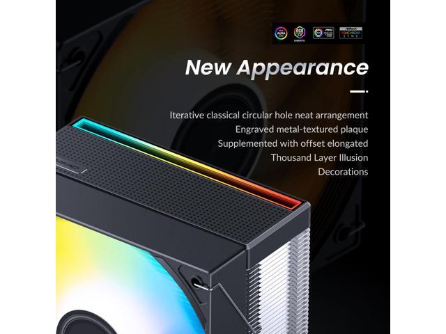JONSBO CB40 Black CPU Cooler,ARGB Mute Series air Cooling,CPU Fan H153.5mm,120mm PWM Fan air Cooler,4 Copper Heat Pipes Radiator, AM5/AM4/Intel...