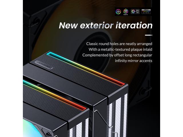 JONSBO CB80 Black Dual-Tower CPU Cooler,ARGB Mute Series air Cooling,CPU Fan H153mm,120mm PWM Fan Air Cooler,6 Copper Heat Pipes Radiator, AM5/AM4/...