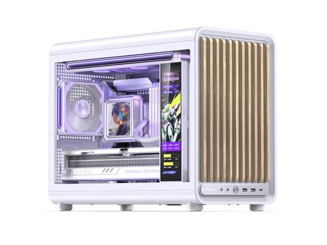 JONSBO D33 WD/WHT Micro ATX PC Case Wood Version, High Airflow MATX case with Tempered Glass Panel, 9 Fan Positions,High Compatibility,SP MATX BTF...