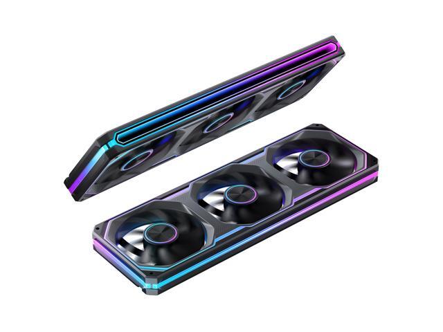 JONSBO XA-360B PC Case Fan, Silent Computer Fan,Dual-Light Effect, Switch At Will,All-in-One, Single Frame Unit with3x120mm ARGB Fans,3Pin ARGB,...