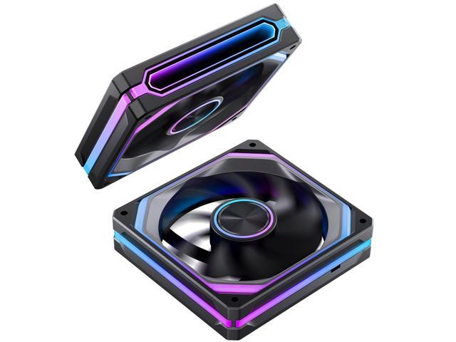 ONSBO XA-120B PC Fan, Silent Computer ARGB Fan Dual-Light Effect, Switch At Will, 2400RPM, PWM Integrated M & F Head,CD Pattern Nameplate,28MM...