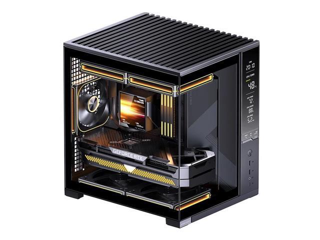 JONSBO D34 BLACK Micro-ATX PC Case,matx compact chassis with Digital Screen Supports ATX PS2/GPU 333mm/Top 240 OR 280 AIO/Air Cooler H165mm/5 Fan...
