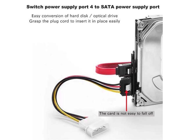 SATA to Molex Adapter 3 Pack 4Pin Molex to SATA Power Cable SATA 15 Pin Female to Molex 4 Pin Male Power Cable Adapter 8-inch