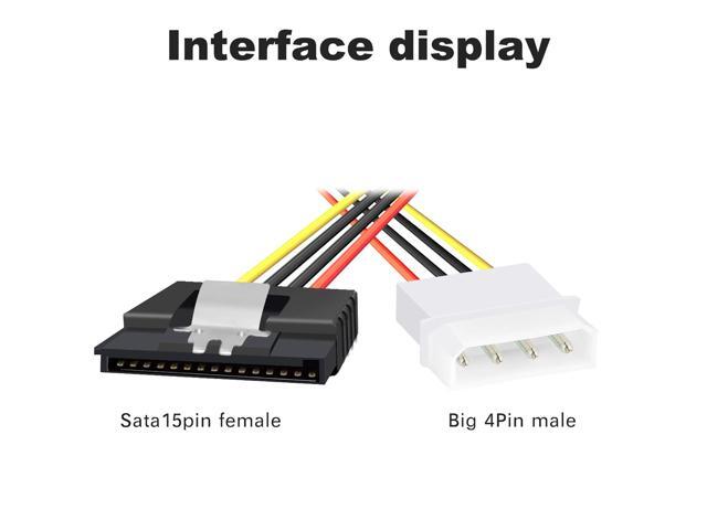 SATA to Molex Adapter 3 Pack 4Pin Molex to SATA Power Cable SATA 15 Pin Female to Molex 4 Pin Male Power Cable Adapter 8-inch