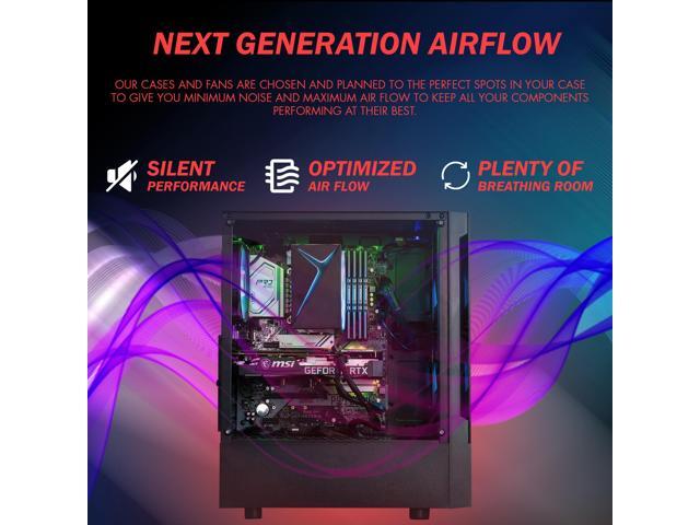 Gigatech Gaming Titan 3 Gaming PC Desktop - AMD Ryzen 5 5500 4.2GHz 6-Core, NVIDIA RTX 5060 GPU Graphics Card, 16gb DDR4 3200MHz, 512GB SSD, RGB,...