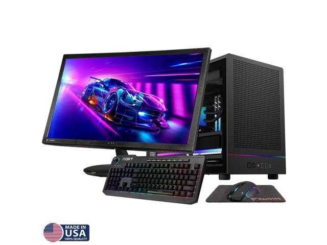 Gigatech Gaming Nova 3 SFF Gaming PC Desktop Bundle - Ryzen 5 5500, RTX 5050, 16GB DDR4, 512GB SSD, RGB, Windows 11, Wi-Fi, Monitor
