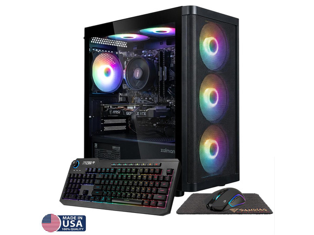 Gigatech Gaming Apollo 5 Gaming PC Desktop - Ryzen 5 5500, ARC A380, 16GB DDR4, 2TB SSD, RGB, Windows 11, Wi-Fi