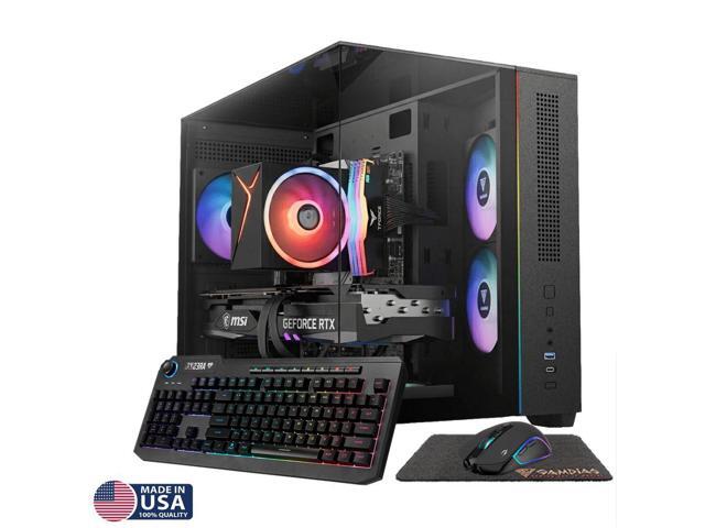 Gigatech Gaming Titan 3 Gaming PC Desktop Bundle - Ryzen 5 5500, RTX 5060, 16GB DDR4, 2TB SSD, RGB, Windows 11, Wi-Fi, 24' 100Hz Monitor