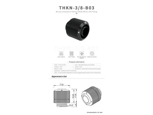 Barrow Soft Tube Fitting Kit, Include 10x13mm (3/8'IDx1/2'OD) Tubing & Tube Fitting & Tube Cutter, Thread G1/4' Compression Tube Fitting AIO Kit...