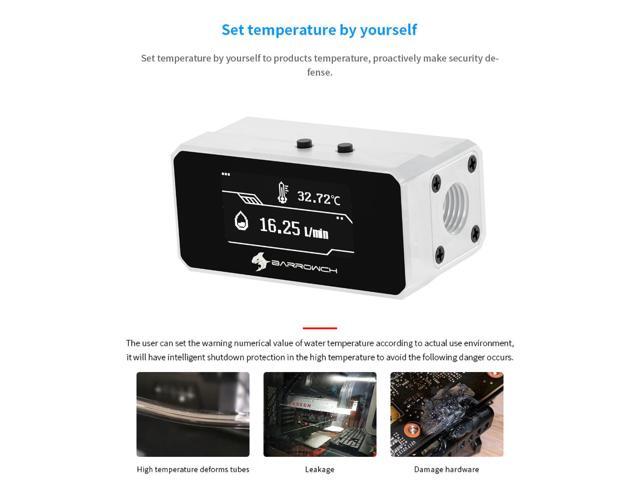 Barrowch OLED Display Multimode Protector, Alarm For Overheat, Abnormal Shutdown, Water Cooling Loop Protection, FBFT08 Black