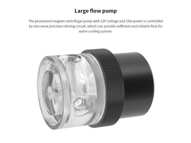 Barrow 18W PWM Pump, D5 Series Multi-color Combination With Aluminum Alloy Heatsink Cover, Water Cooling Pump, SPG40A-X Acrylic Top with Black Cover