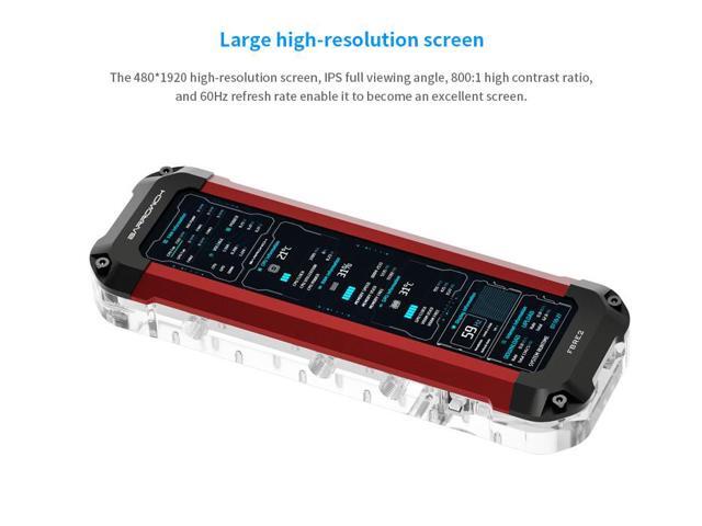 Barrowch FBRE2 Reservoir With Extended Display Screen, 8.8-inch Reservoir, DIY Water Cooling Accessories Real Time Monitoring Red