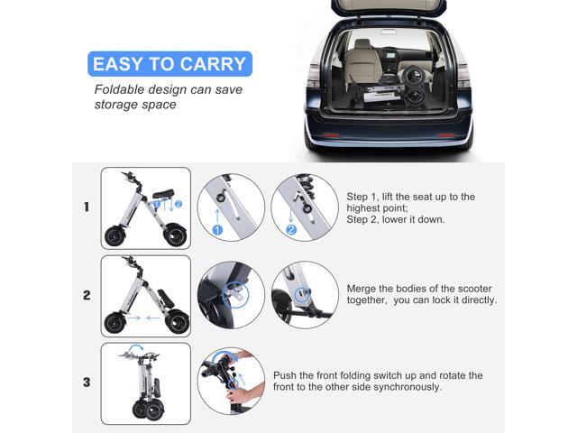 TopMate ES35 Electric Scooter 3 Wheels Travel & Airline Friendly with 7.8Ah Removable Lithium Battery for Adults, Foldable Mobility Scooter with...