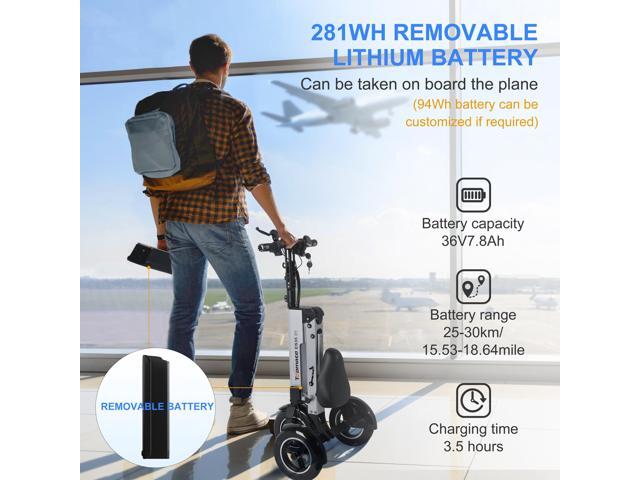 TopMate ES35 Electric Scooter 3 Wheels Travel & Airline Friendly with 7.8Ah Removable Lithium Battery for Adults, Foldable Mobility Scooter with...