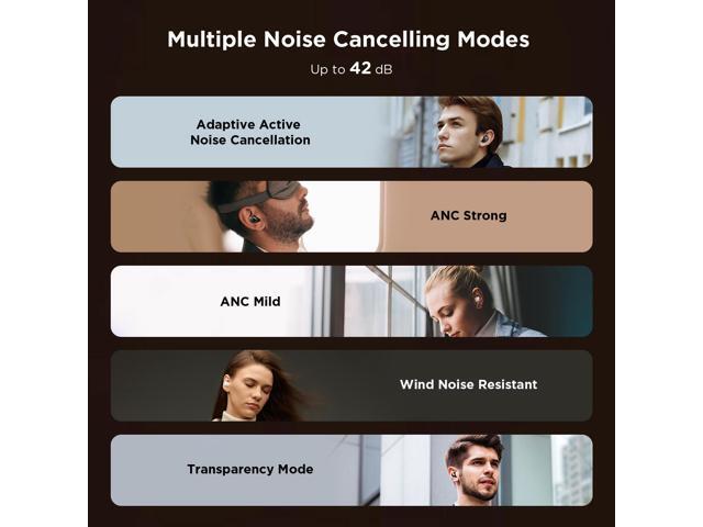 1MORE EVO Noise Cancelling Earbuds, Audiophile Headphones with Dual Drivers, Adaptive ANC, Bluetooth Headphones, HiFi Sound, LDAC, Hi-Res Audio, 6...