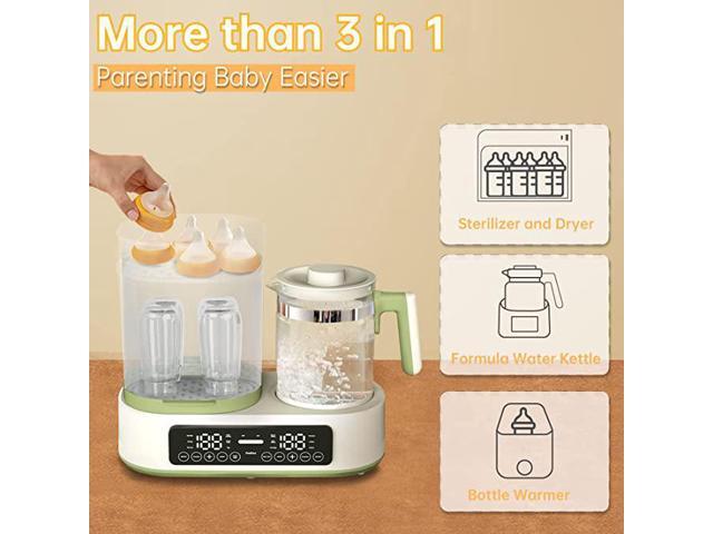 Baby Bottle Electric Steamer and Dryer, Multifunctional Bottle Warmer with 44 oz Electric Kettle for Breastmilk Formula - Baby Formula Water Warmer...